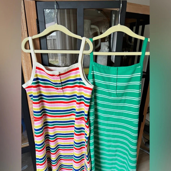 BUNDLE 2 Hanna Andersson Girls Striped Cami Fit & Flare Dress rainbow ribbed - Picture 7 of 7